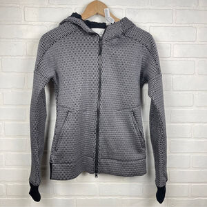 Adidas Reigning Champ WOMEN'S Hooded Zip-Up Jacket black gray size XS casual